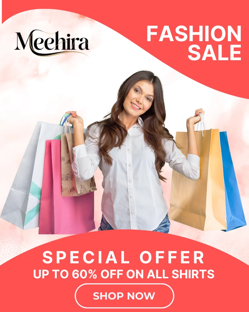 Woman holding shopping bags, sale announcement
